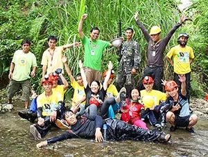 caving group and guides
